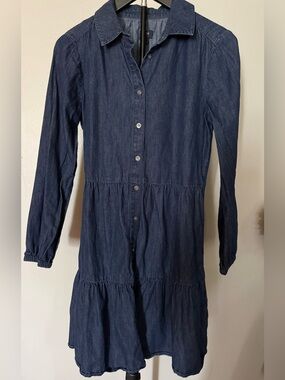 J. Crew Blue Chambray Shirt Dress